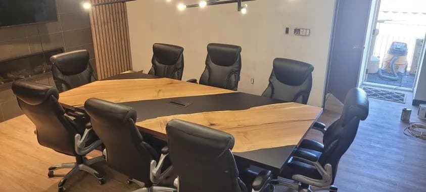 Maple Black Epoxy Conference Table