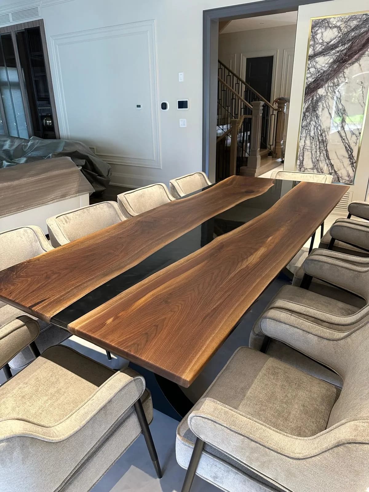 Walnut Polished Epoxy Table