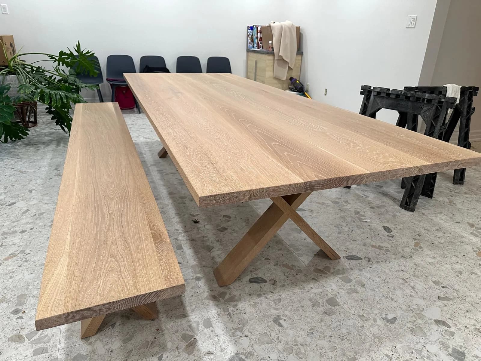 White Oak X Leg Table