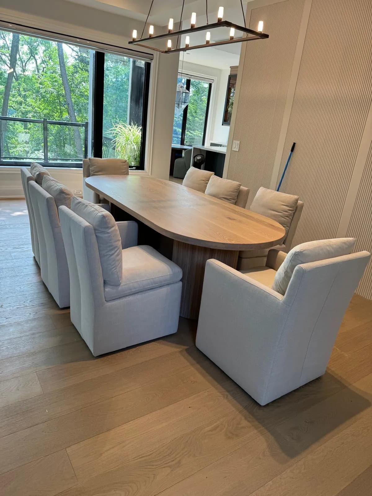 White Oak Semi Circle Table